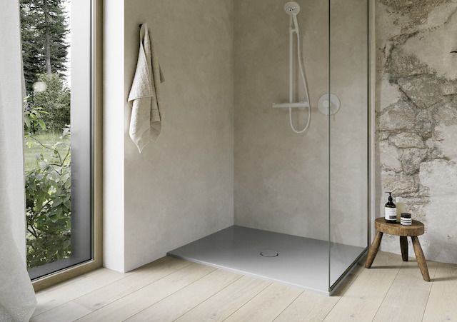 Duschfläche BetteFloor 1661 100x90cm, Mini-Wannenträger, quartz