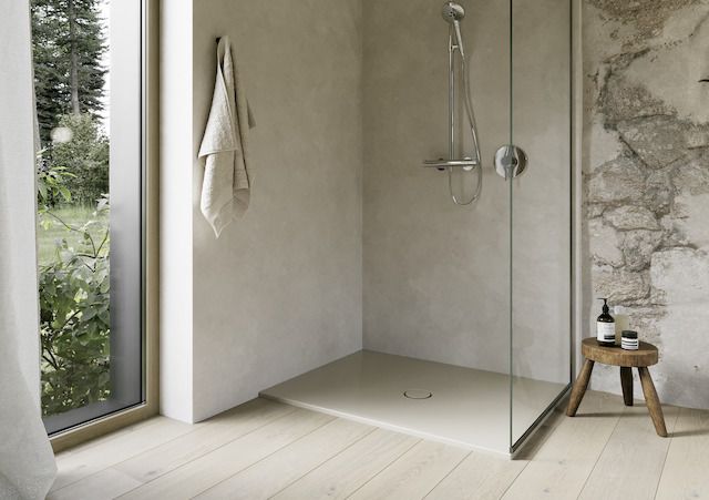 Duschfläche BetteFloor 1661 100x90cm, Glasur, Mini-Wannenträger, sand