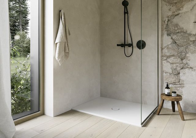 Duschfläche BetteFloor 5841 90x75cm, Glasur, Mini-Wannenträger, starwhite