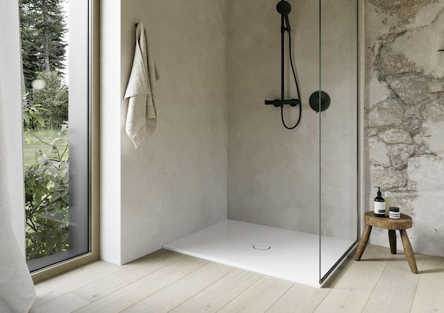 Duschfläche BetteFloor 1661 100x90cm, Antirutsch/Pro, Mini-Wannenträger, coffee