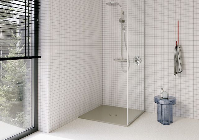 Duschfläche BetteFloor 5831 80x80cm, Antirutsch/Pro, Mini-Wannenträger, cashmere