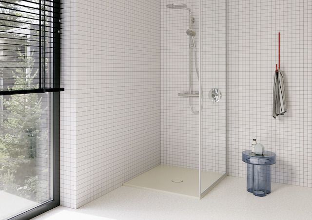 Duschfläche BetteFloor 5831 80x80cm, Mini-Wannenträger, jasmin