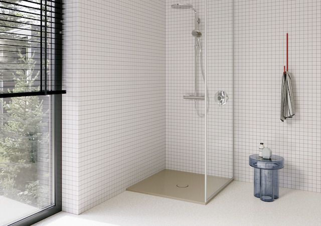 Duschfläche BetteFloor 8721 120cm, Mini-Wannenträger, greige