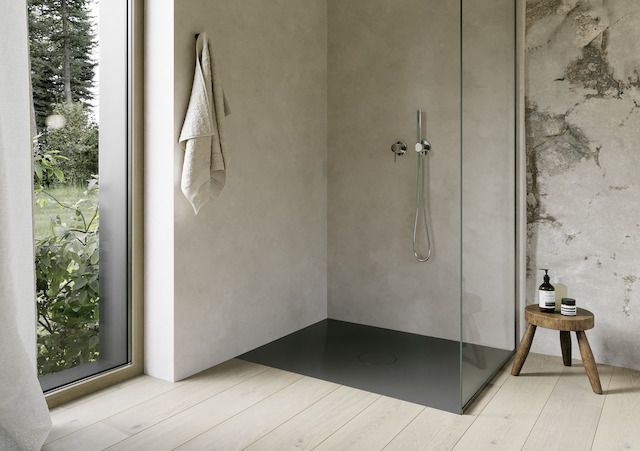 Bette Duschfliese PLUS BetteAir 1000 x 900 mm, anthracite, Rechteck, glasierter Titan-Stahl