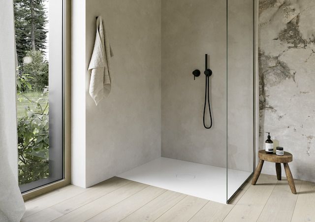 Bette Duschfliese PLUS BetteAir 1200 x 900 mm, taupe, Rechteck, glasierter Titan-Stahl