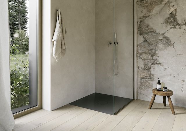 Bette Duschfliese PLUS BetteAir 1000 x 1000 mm, slate, Rechteck, glasierter Titan-Stahl