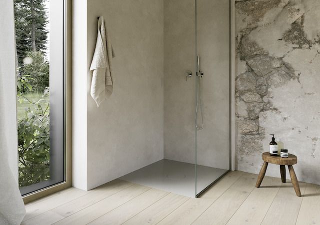 Bette Duschfliese Antirutsch Pro BetteAir 1000 x 1000 mm, stone, Rechteck, glasierter Titan-Stahl, mit Minimum-Täger