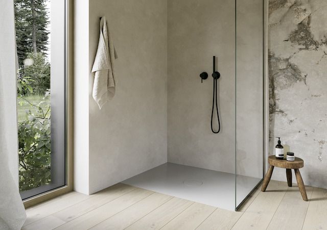 Bette Duschfliese Antirutsch Pro BetteAir 1400 x 900 mm, dust, Rechteck, glasierter Titan-Stahl, mit Minimum-Täger