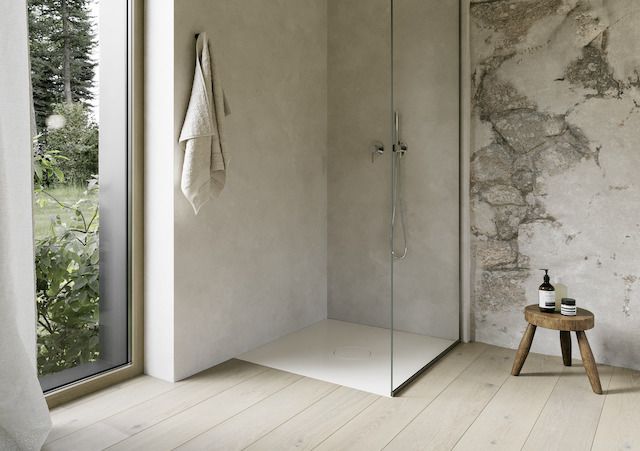 Bette Duschfliese BetteAir 1000 x 1000 mm, pergamon, Rechteck, glasierter Titan-Stahl