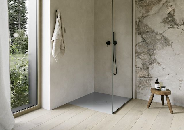 Bette Duschfliese PLUS BetteAir 1000 x 1000 mm, blue satin, Rechteck, glasierter Titan-Stahl