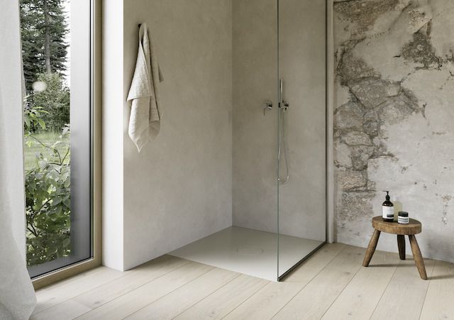 Bette Duschfliese BetteAir 1000 x 1000 mm, beige, Rechteck, glasierter Titan-Stahl