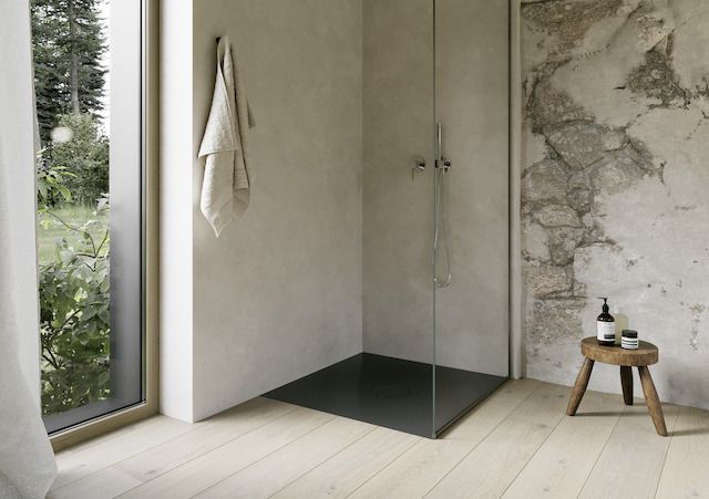 Bette Duschfliese BetteAir 1000 x 1000 mm, ebony, Rechteck, glasierter Titan-Stahl