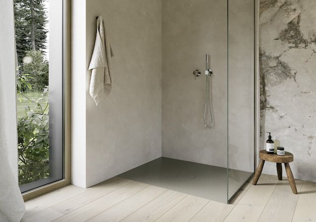 Bette Duschfliese PLUS BetteAir 1000 x 900 mm, graphite, Rechteck, glasierter Titan-Stahl