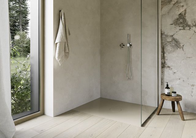 Bette Duschfliese Antirutsch Pro BetteAir 1400 x 900 mm, greige, Rechteck, glasierter Titan-Stahl, mit Minimum-Täger