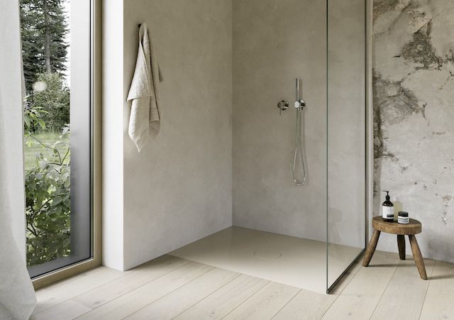 Bette Duschfliese BetteAir 1400 x 1000 mm, bahama beige, Rechteck, glasierter Titan-Stahl, mit Minimum-Täger