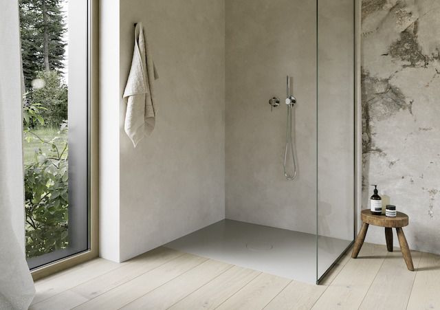 Bette Duschfliese BetteAir 1200 x 1000 mm, stone, Rechteck, glasierter Titan-Stahl, mit Minimum-Täger