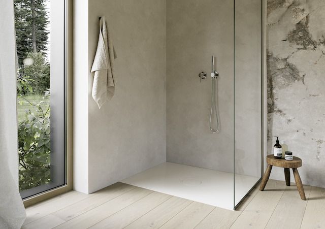 Bette Duschfliese Antirutsch Pro BetteAir 1200 x 900 mm, pergamon, Rechteck, glasierter Titan-Stahl, mit Minimum-Täger