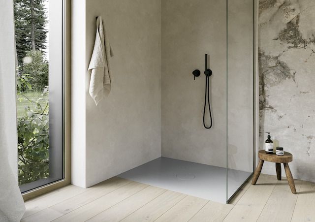 Bette Duschfliese BetteAir 1000 x 900 mm, blue satin, Rechteck, glasierter Titan-Stahl