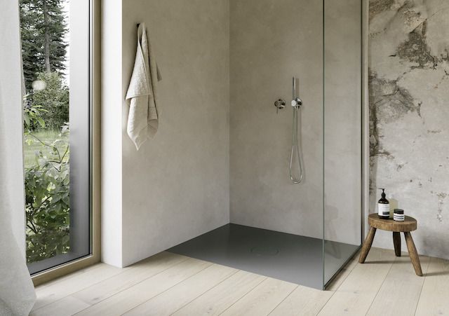 Bette Duschfliese BetteAir 1200 x 1000 mm, smoke, Rechteck, glasierter Titan-Stahl, mit Minimum-Täger