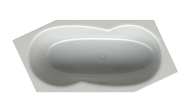 6-Eck-Badewanne BetteMetric 6840 206x90x45cm, Fußende rechts, Überlauf vorne, manhattan
