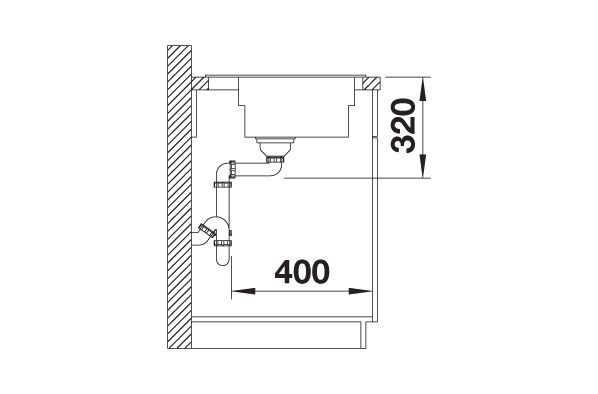 Blanco Spüle ETAGON XL 6 S SILGRANIT 100 x 51 cm, vulkangrau, Becken rechts, mit Ablauffernbedienung/Zubehör
