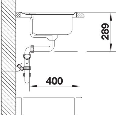 Blanco Spüle CLASSIC 40 S 78 x 51 cm, Edelstahl Seidenglanz, Becken rechts, ohne Ablauffernbedienung