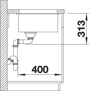 Blanco Becken SUBLINE 320-U SILGRANIT 35 x 46 cm, weiß, ohne Ablauffernbedienung