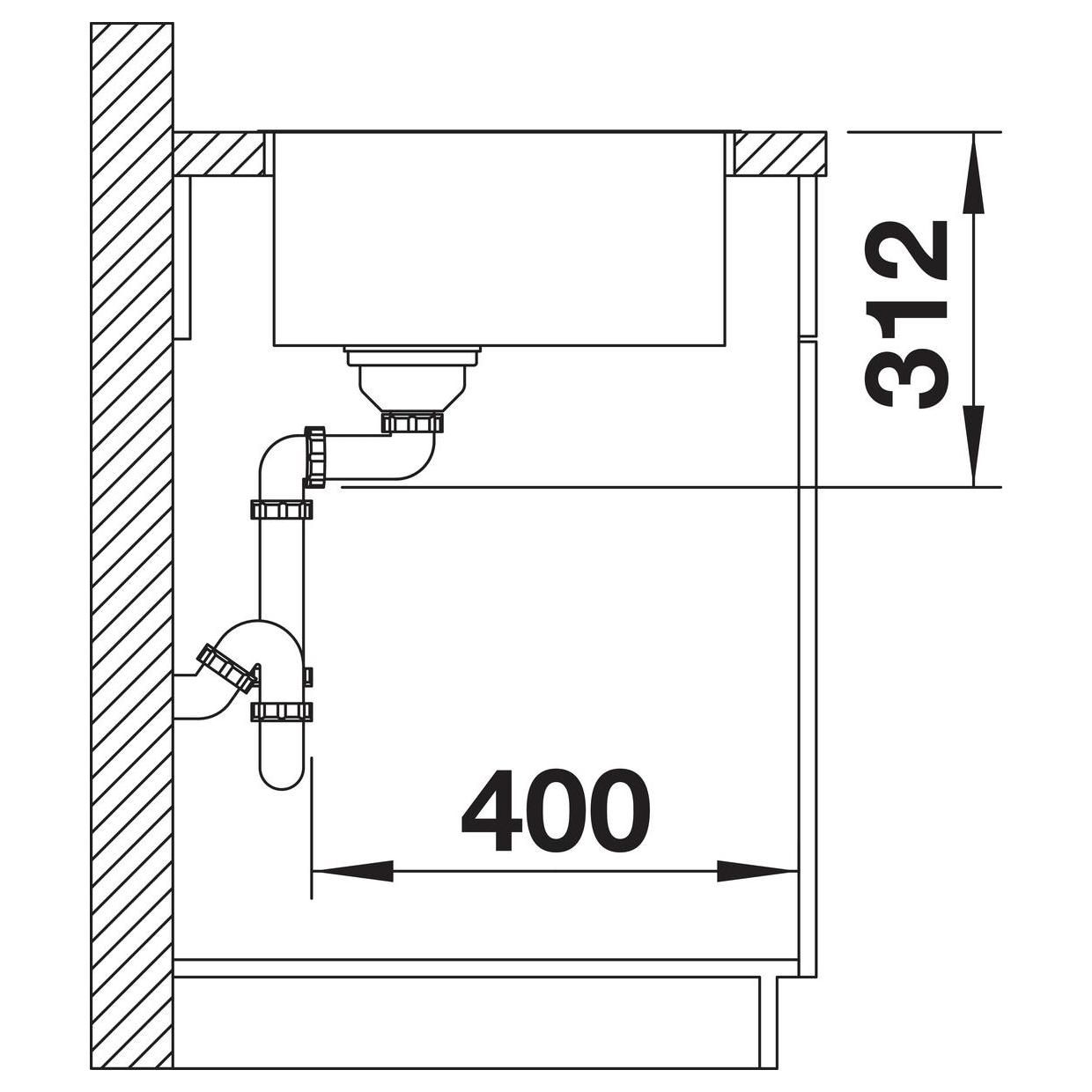 Blanco Becken SUBLINE 500-IF SteelFrame SILGRANIT 54,3 x 44,3 cm, PuraDur weiß, Einbau von oben, mit Zugknopffernbedienung