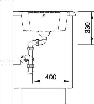 Blanco Spüle ZIA 40 S SILGRANIT 61,5 x 50 cm, schwarz, ohne Ablauffernbedienung