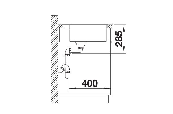 Blanco Becken SOLIS 700-IF/A 74 x 50 cm, Edelstahl Bürstfinish, mit Ablauffernbedienung, ohne Zubehör