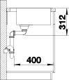 Blanco Becken SUBLINE 500-IF/ASteelFrame SILGRANIT 54,3 x 51 cm, PuraDur anthrazit, Einbau von oben, ohne Ablauffernbedienung