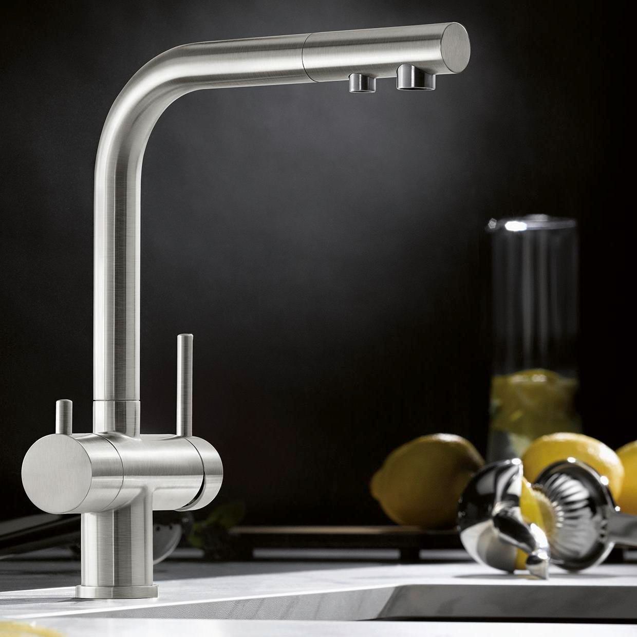 Blanco Spültisch-Einhebelmischer FONTAS II PVD steel