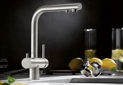 Blanco Spültisch-Einhebelmischer FONTAS II FILTER PVD steel, HD, 9,5 l/min bei 3 bar