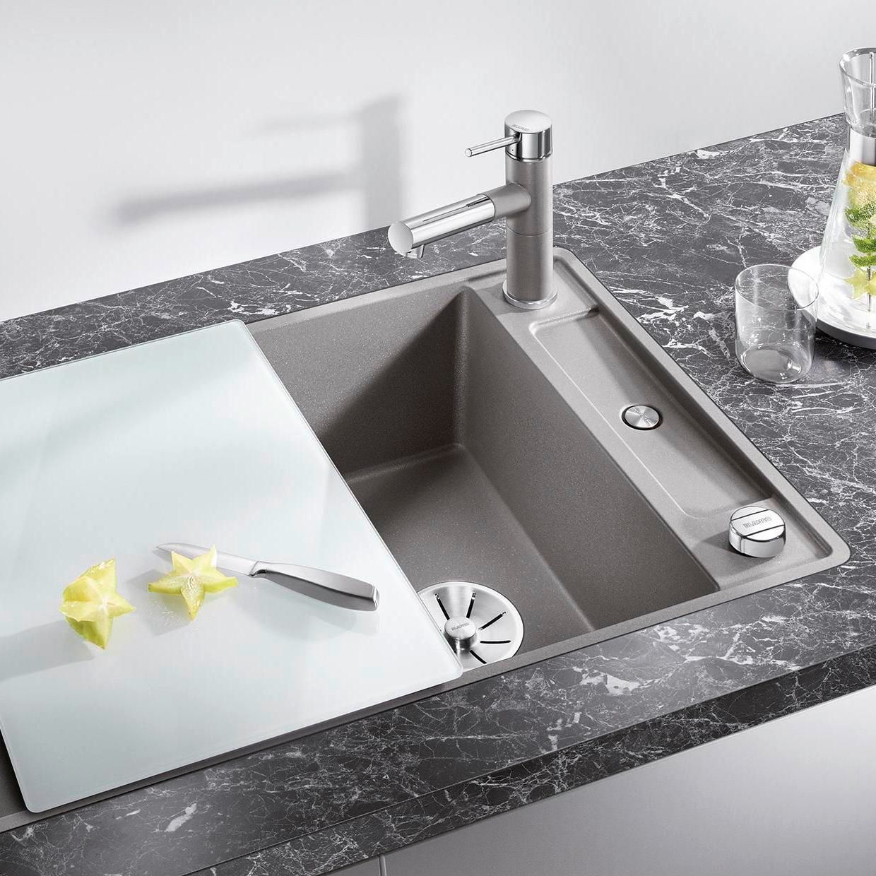 Blanco Spüle Axia III 45 S-F SILGRANIT 77 x 50 cm, felsgrau, reversibel, mit Glasschneidbrett