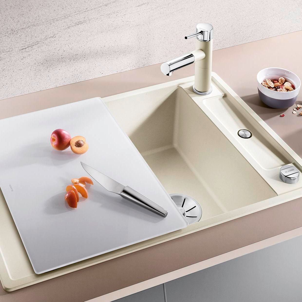 Blanco Spüle Axia III 45 S SILGRANIT 78 x 51 cm, felsgrau, reversibel, mit Glasschneidbrett