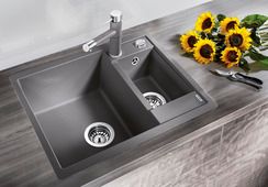 Blanco Becken METRA 6 SILGRANIT 61,5 x 50 cm, softweiß, reversibel, mit Ablauffernbedienung