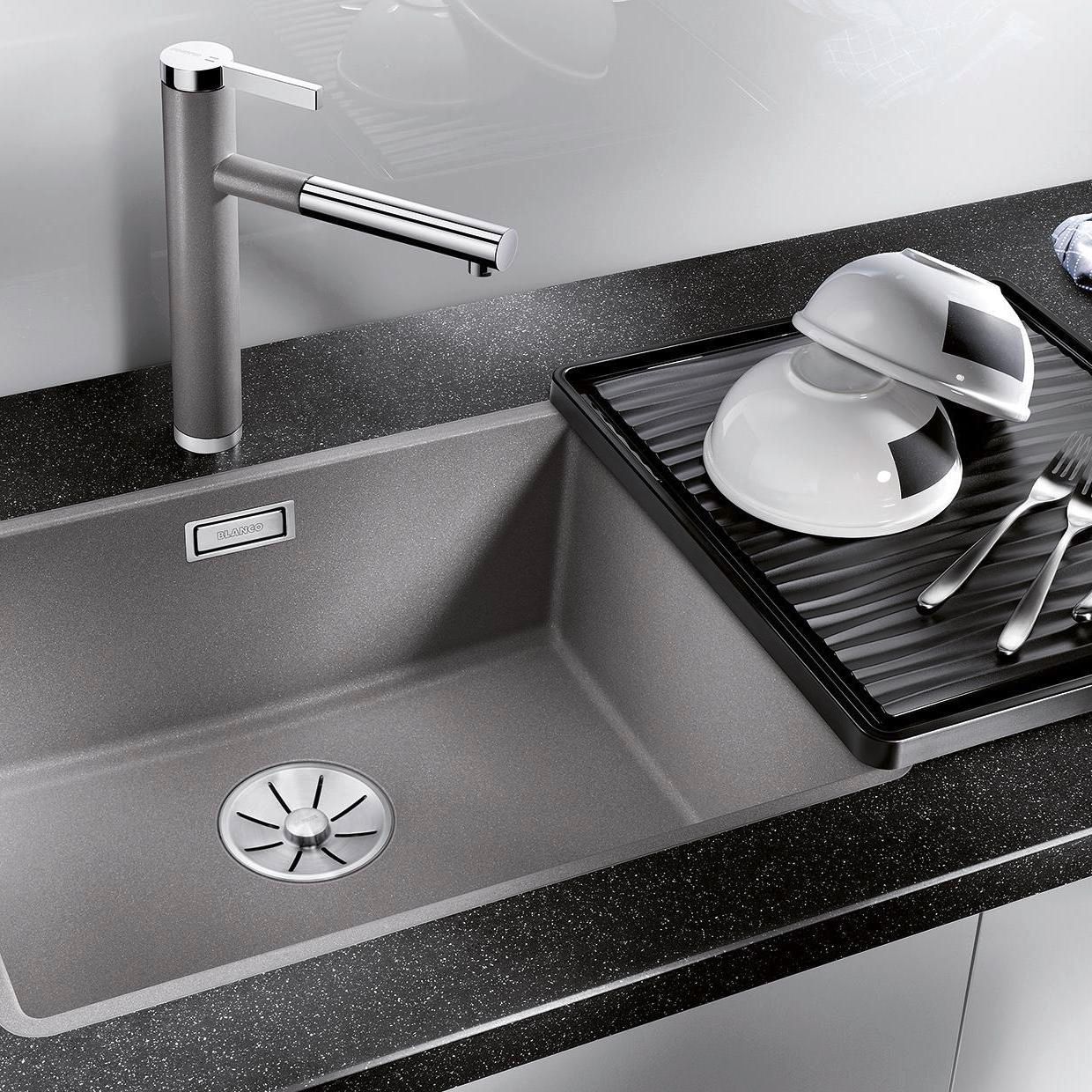 Blanco Becken SUBLINE 500-F SILGRANIT 52,7 x 42,7 cm, felsgrau, ohne Ablauffernbedienung