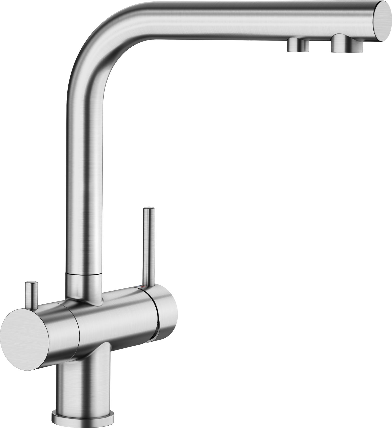 Blanco Spültisch-Einhebelmischer FONTAS II FILTER PVD steel, HD, 9,5 l/min bei 3 bar