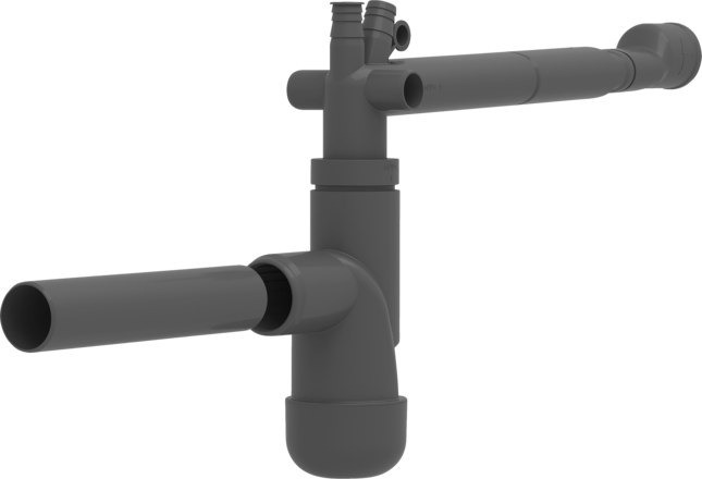 BLANCO Space-saving siphon Kunststoff schwarzgrau