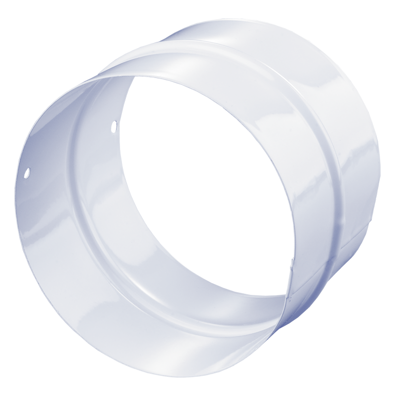 Blauberg Verbindungselement BlauPlast SVM 80 80 x 62 mm, weiß lackiert, für Lüftungsrohre, Stahl