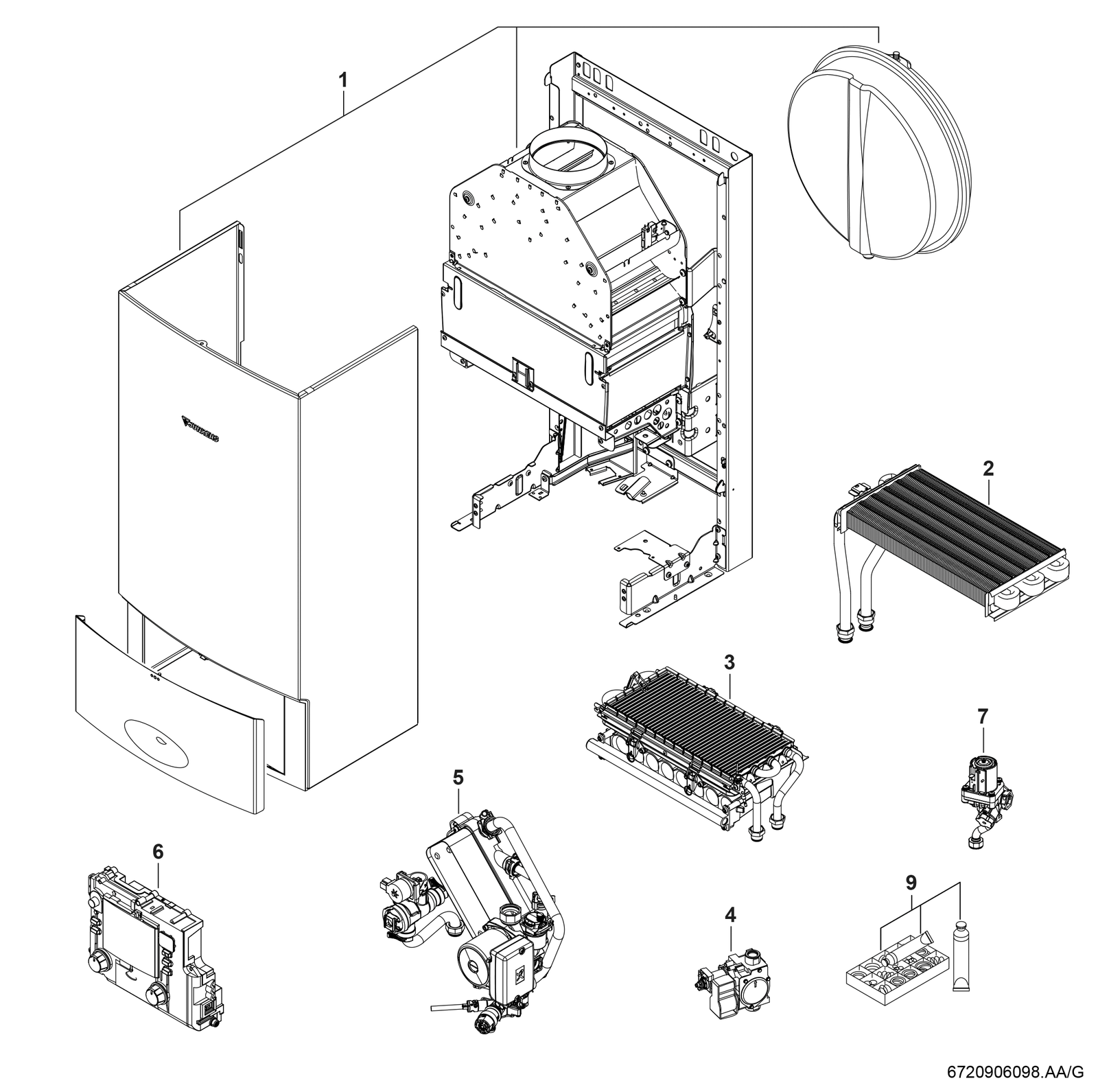 BOSCH Gas-Heizwert-Kessel CERASTARCOMFORT ZWR 24-7 KE 21, Erdgas L, LL, wandhängend