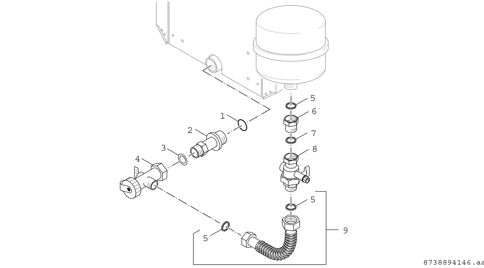 BOSCH Anschluss-Set AAS für Ausdehnungsgefäß, für MAG Anschluss 3/4" oder 1"