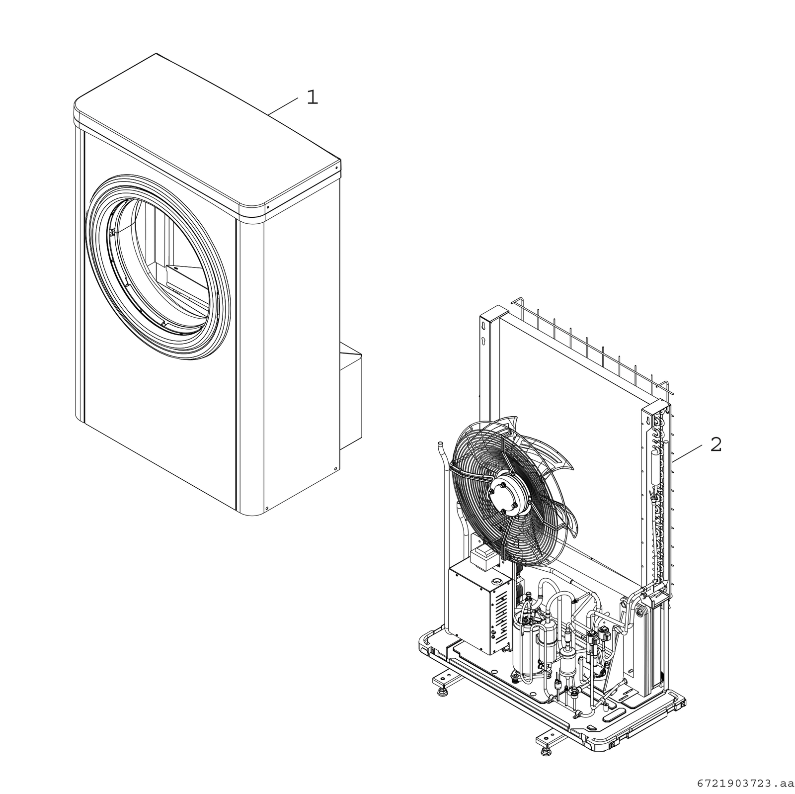 BOSCH Außeneinheit CS 7000i AW 13 OR-T, 1680 x 1200 x 580 mm, für Monoblock-Wärmepumpe