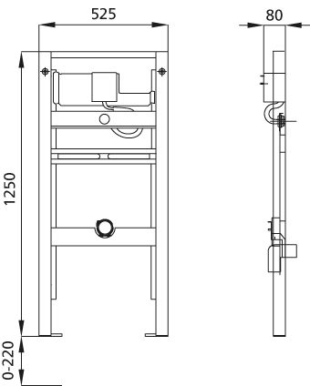 Burda Urinal-Element BS+ BH 112 cm, Burda Druckspüler U-05/06