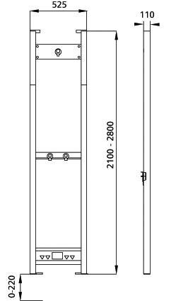 Burda Duschelement BS+ für AP-Armaturen und Geberit Wandablauf DN 40, für Brausekopf