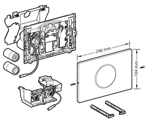 Burda WC-Steuerung SIGMA10 Edelstahl gebürstet/poliert/gebürstet, Batteriebetrieb