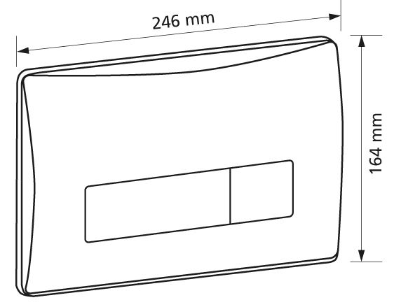 Burda Betätigungsplatte DELTA51 2-Mengenspülung, Betätigung vorn, weiß