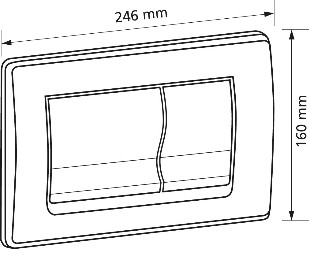 Burda Betätigungsplatte T760 2-Mengenspülung, Betätigung vorn, matt verchromt