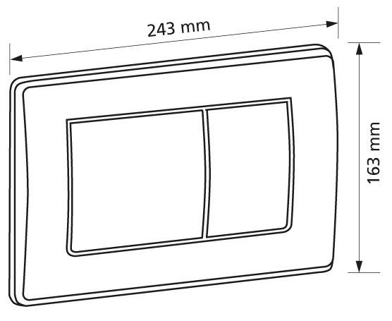Burda Betätigungsplatte T780 2-Mengenspülung, Betätigung vorn, hochglanz verchromt
