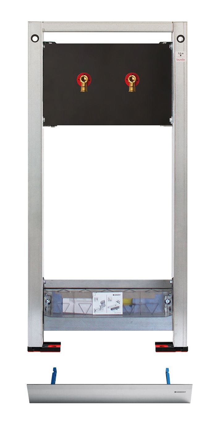 Burda Dusch-Element BS+ Bauhöhe 146 cm, für Aufputzarmaturen, Ablauf DN 40